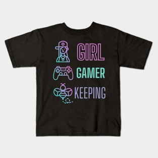 Girl Gamer Beekeeping Kids T-Shirt